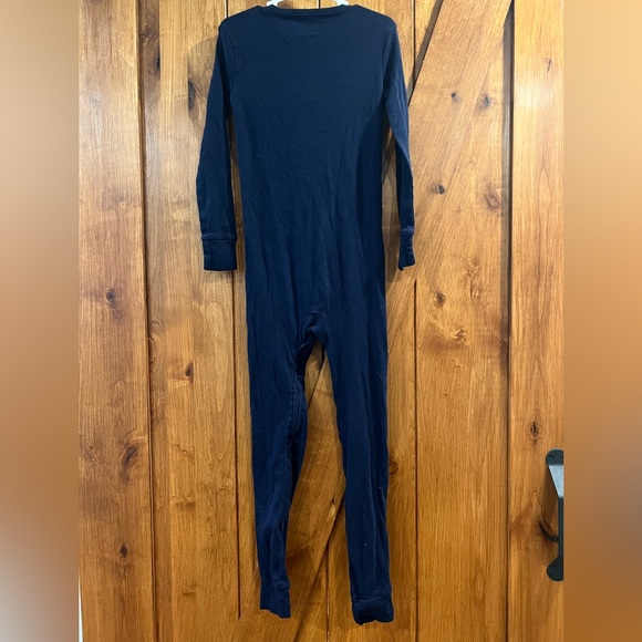 Navy blue Pajama Onesie with ramen Noodle Patch - Picture 3 of 4